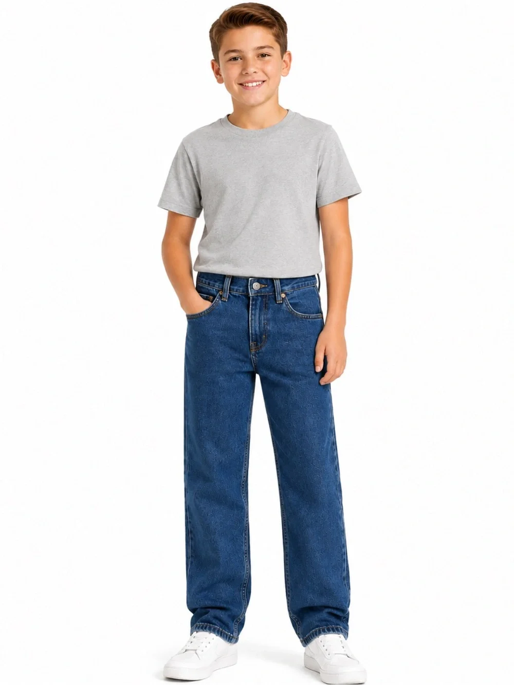 Arizona Jean Co Boys Blue Denim Jeans Youth Classic Straight Leg —Size 12